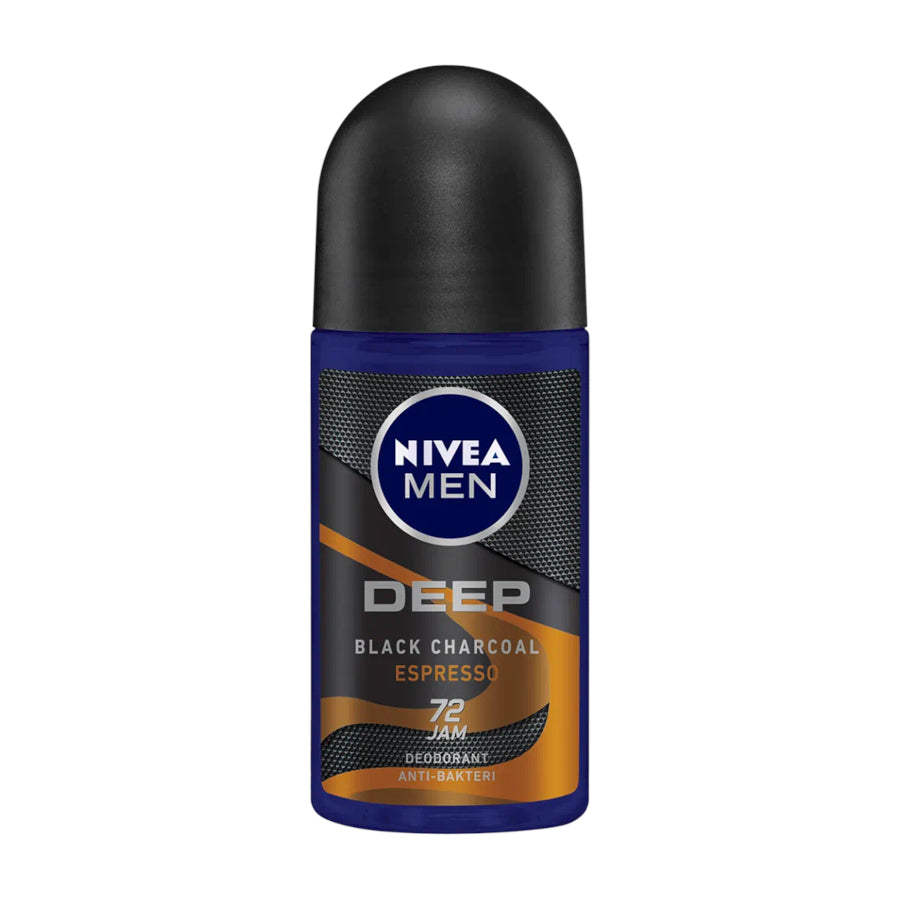 Nivea Men Deep Black Charcoal Espresso 72H Roll-On 50 ML