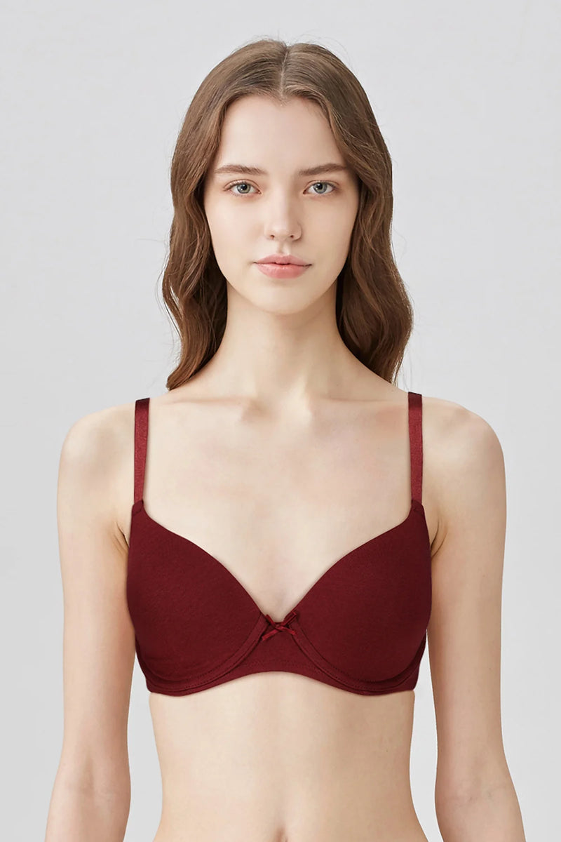 BLS Pero Wired And Padded Cotton Bra Maroon – - Main Image