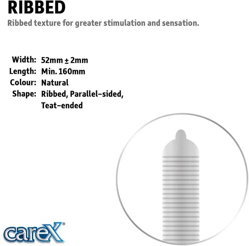 Carex Ribbed 12 Condoms Rozzana.pk