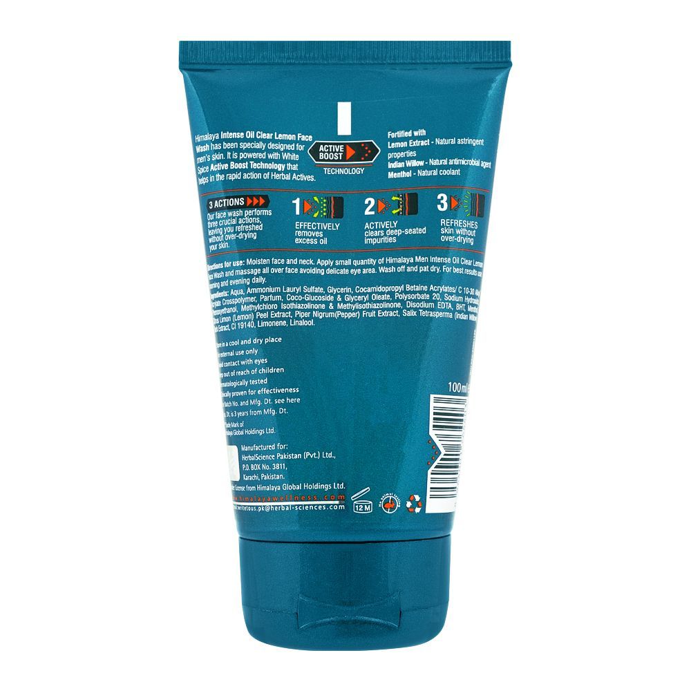 Himalaya Men Intense Oil Clear Lemon Face Wash 100 ML