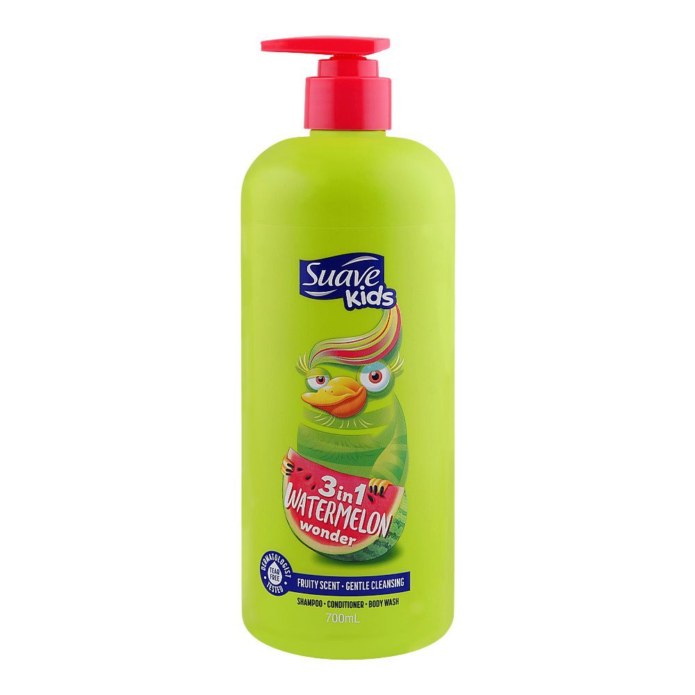 Suave Kids Watermelon Wonder 3-In-1 Shampoo, Conditioner, Body Wash, 700 ML