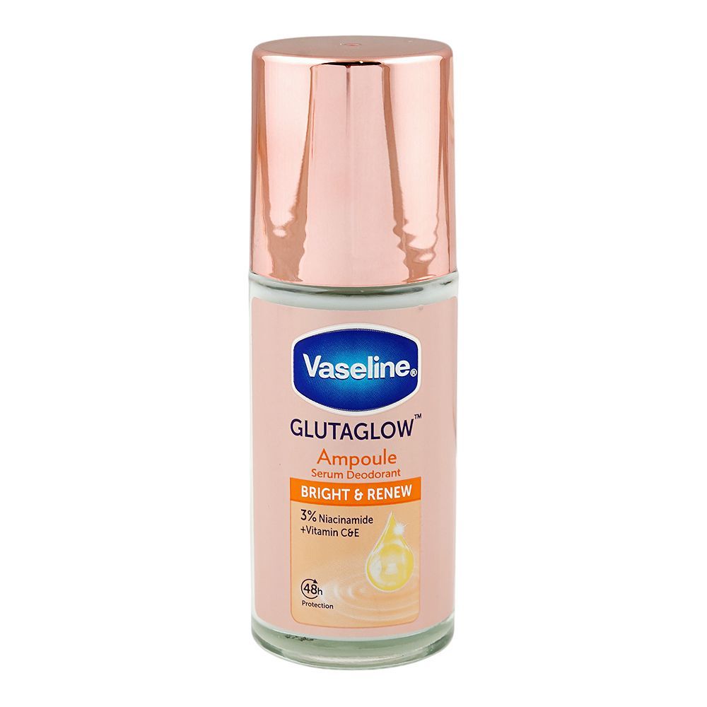Vaseline Gluta Glow Ampoule Bright & Renew Serum Deodorant Roll On Niacinamide + Vitamin C & E 45 ML