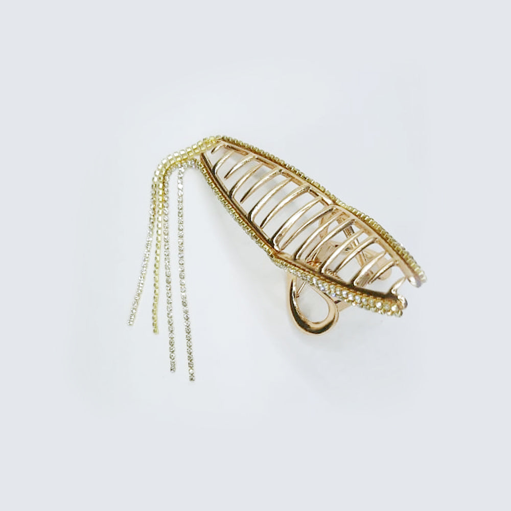 Hair Claw in Rhinestone Design with Tassel