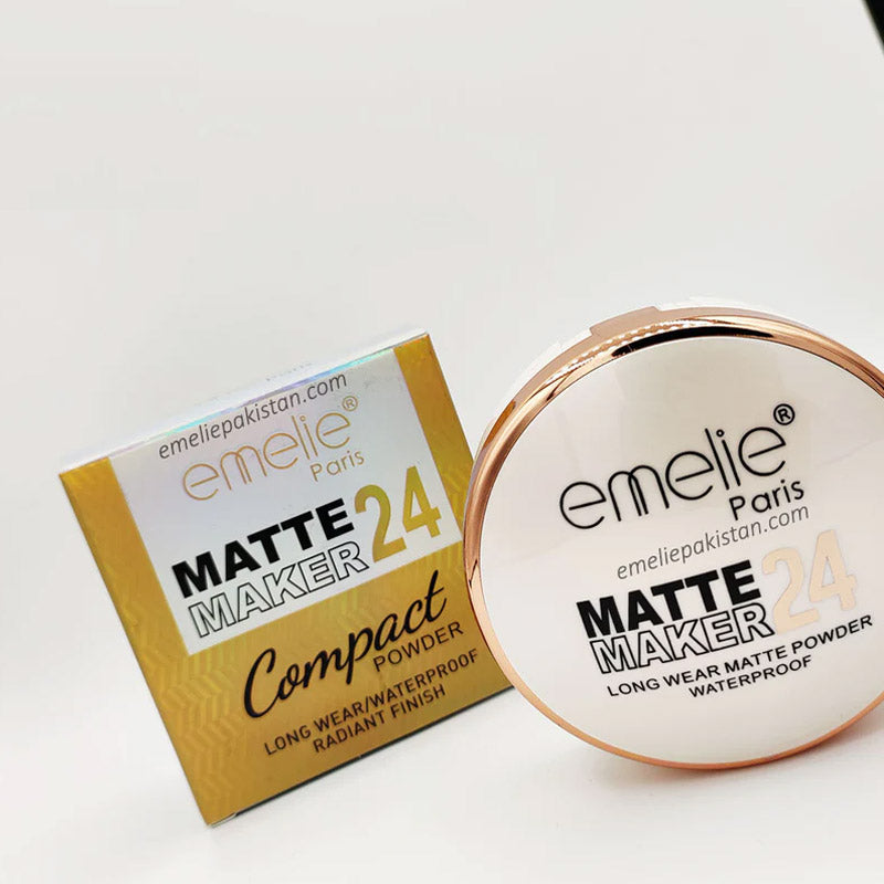 Emelie 2 In 1 Matte Maker 24 Face Compact Powder