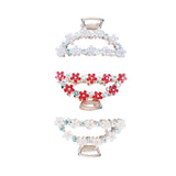 Hair Claw in Crescent Shape with Multi Floral Design