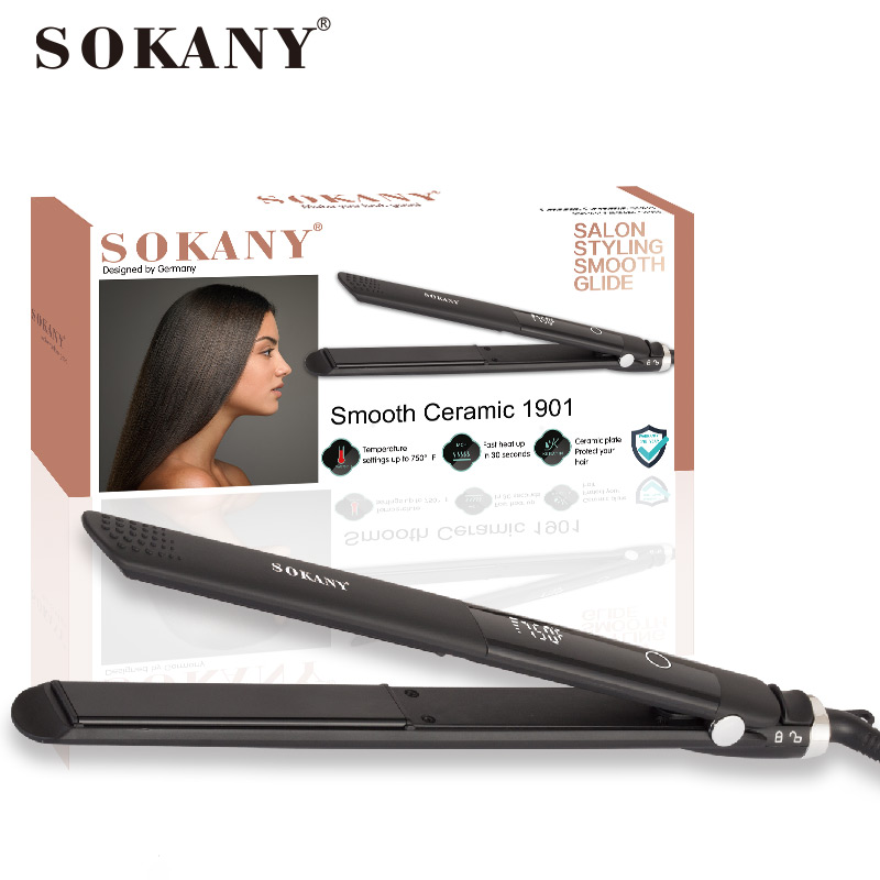 Sokany Smooth Ceramic Wet And Dry Hair Straightener 1901