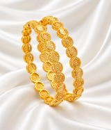 Luxury Gold-Tone Coin Design Bangle Set for Women