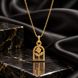Gold-Tone Rose Pendant Necklace for Women