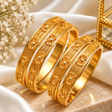Luxury Gold-Tone Double Line Bangle for Women