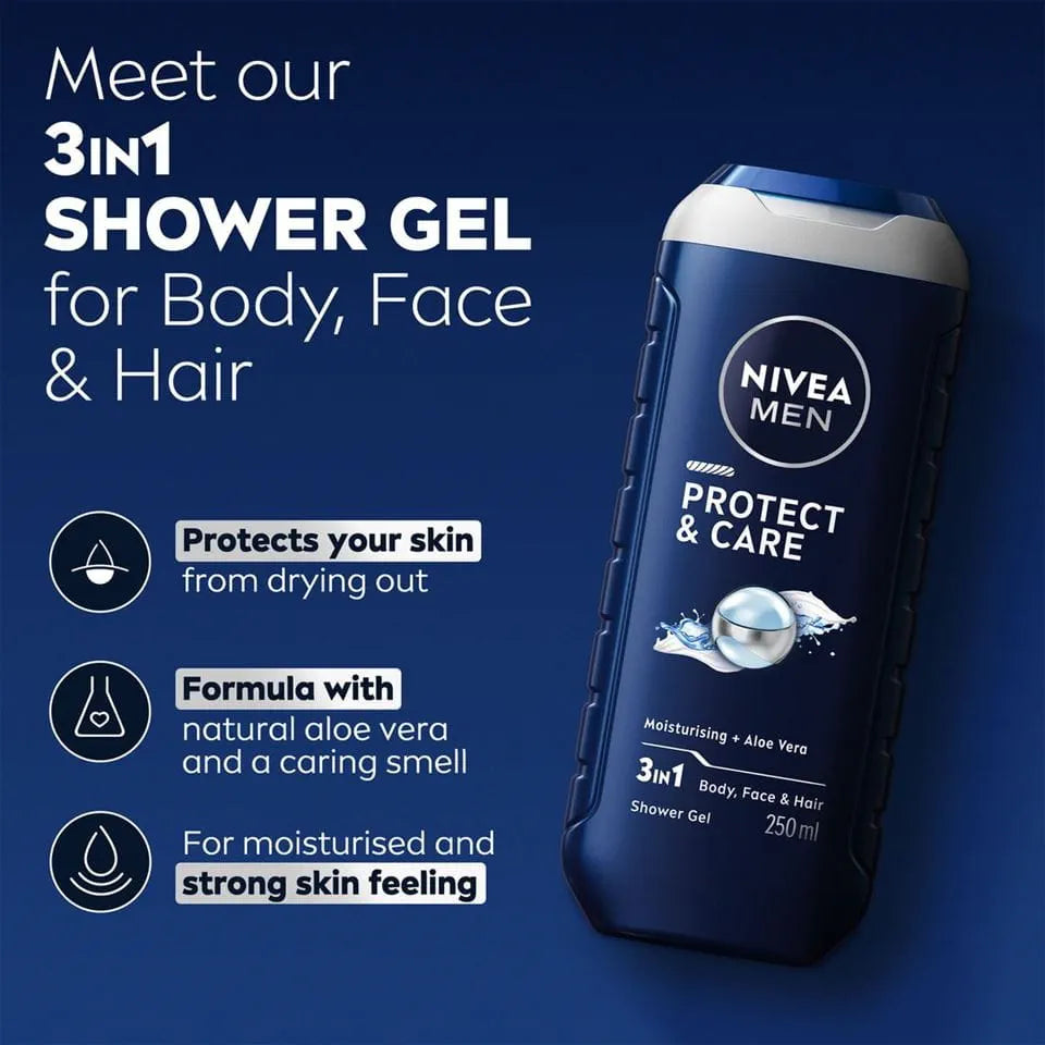 Nivea Men Protect & Care 3-In-1 Shower Gel 250 ML
