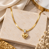 Gold-Tone Heart Pendant Necklace for Women