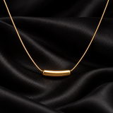 Minimalist Gold-Tone Bar Pendant Necklace for Women