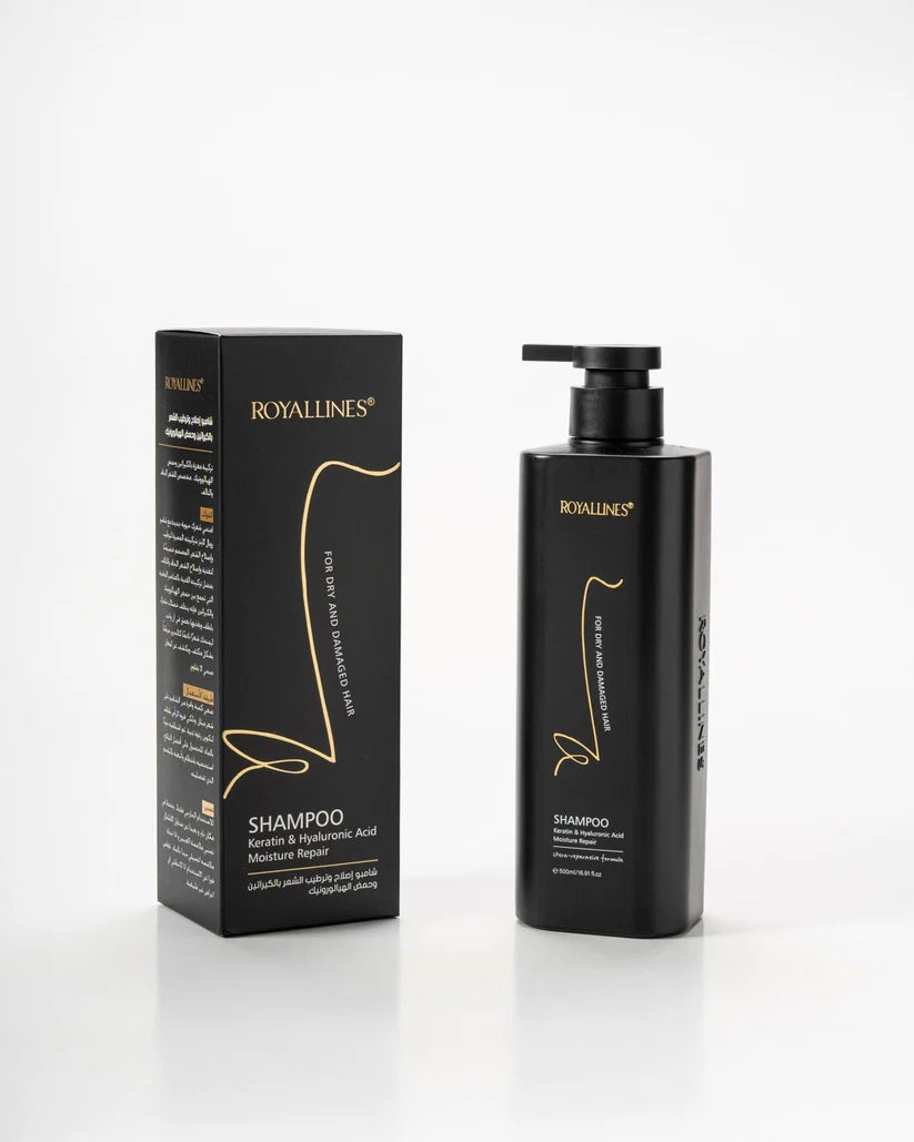 Royallines Moisture Repair Shampoo 500 ML Keratin & Hyaluronic Acid for Dry & Damaged Hair