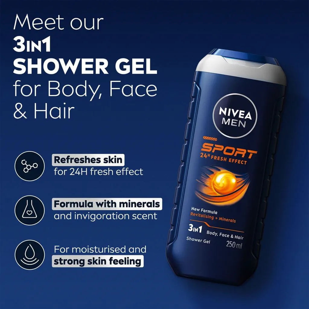 Nivea Men Sport 24H Fresh Effect Shower Gel 250 ML