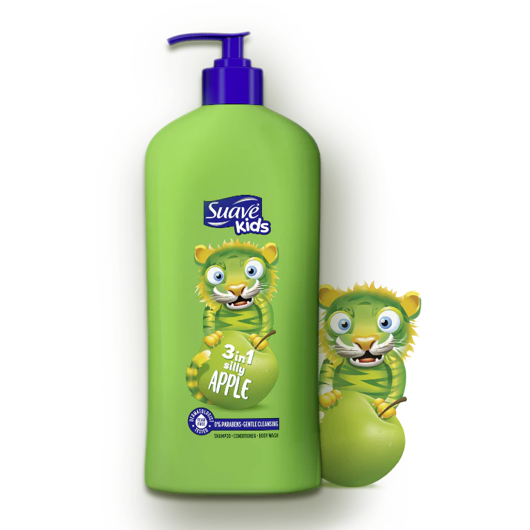 Suave Kids Silly Apple 3-in-1 Shampoo, Conditioner, Body Wash 700 ML