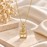 Gold-Tone Rose Pendant Necklace for Women