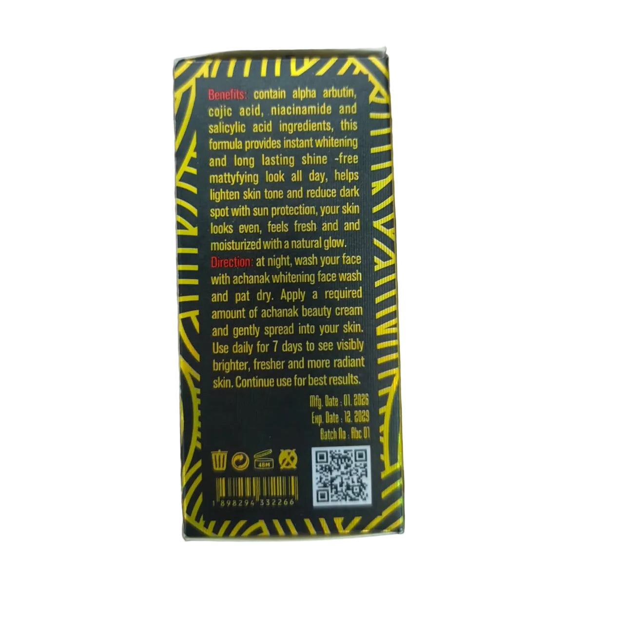 Achanak Beauty Cream With Gluta Serum Night Cream