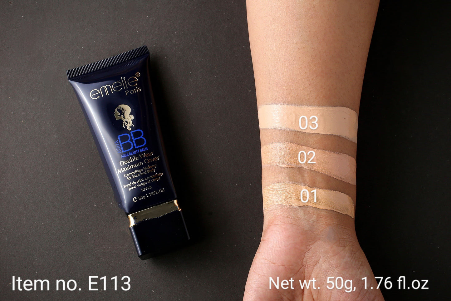 Emelie Aqua BB Double Wear Maximum Cover SPF 25 50 GM