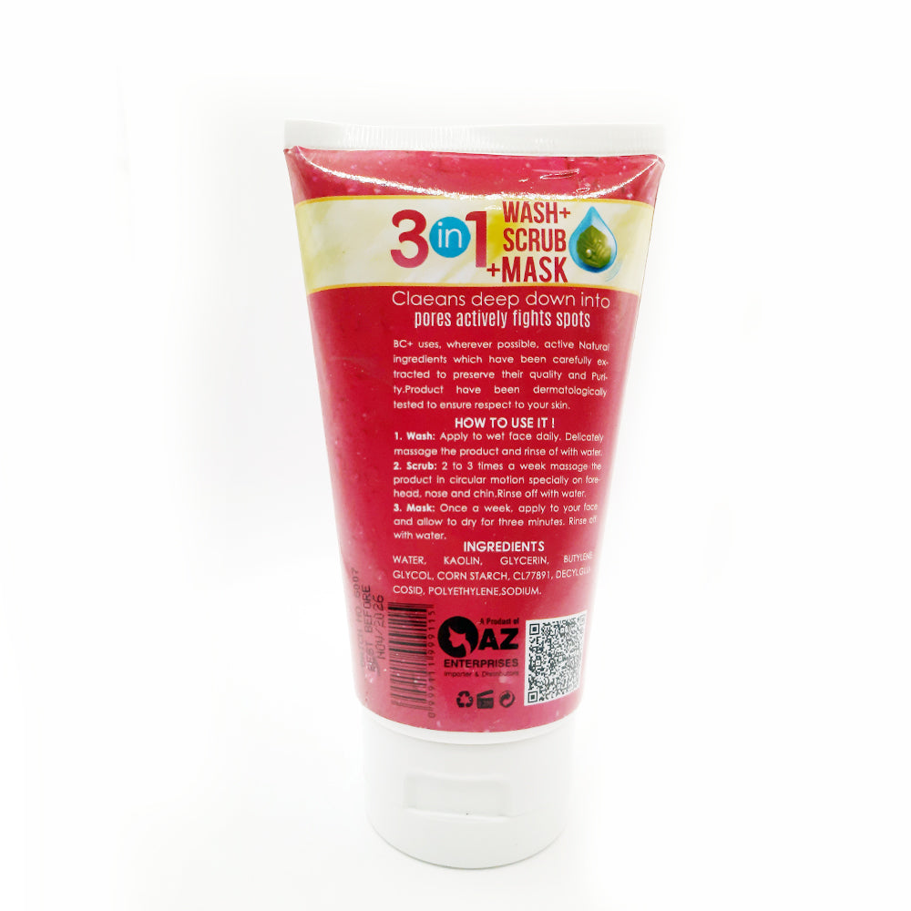 BC+ Pure Active 3 in 1 Wash + Scrub + Mask 120 ML