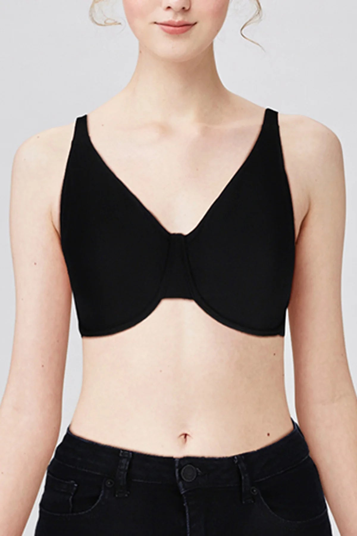 BLS Camille Wired And Non Padded Cotton Bra Black