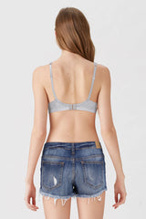 BLS Camille Wired And Non Padded Cotton Bra Gray Melange