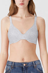 BLS Camille Wired And Non Padded Cotton Bra Gray Melange