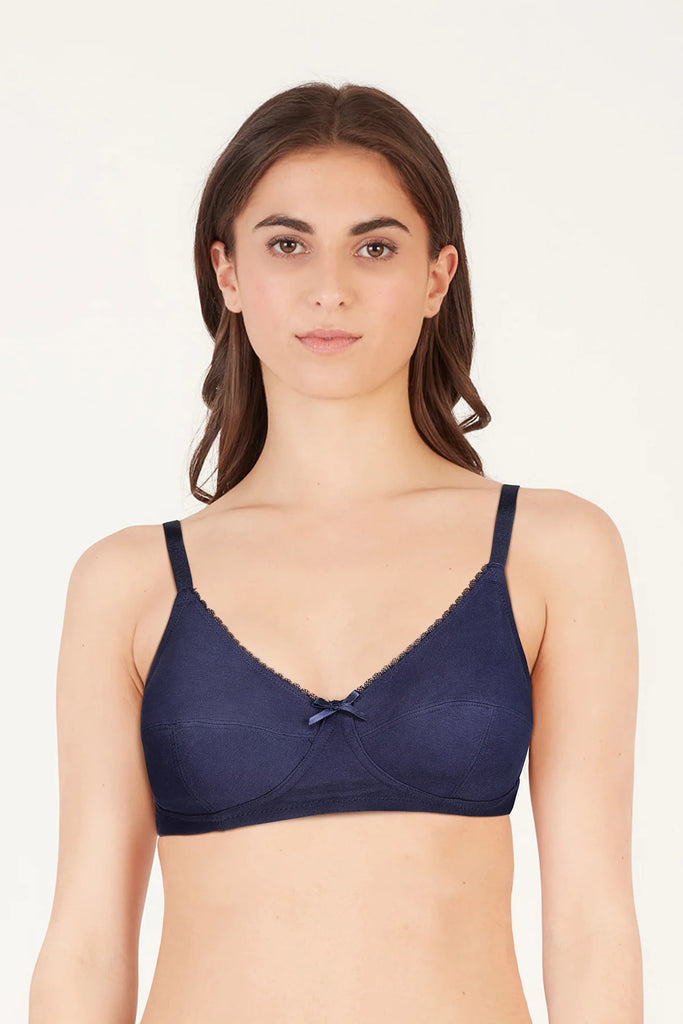 BLS Cora Non Wired And Non Padded Cotton Bra  Navy Blue