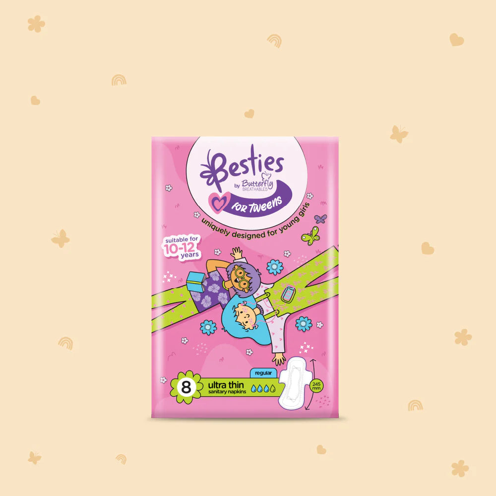 Besties by Butterfly Breathables Tweens Regular 8 pcs