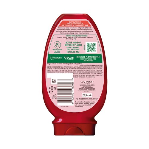 Garnier Ultimate Blends Argan Oil And Cranberry Conditioner For Coloured Hair 400 ML