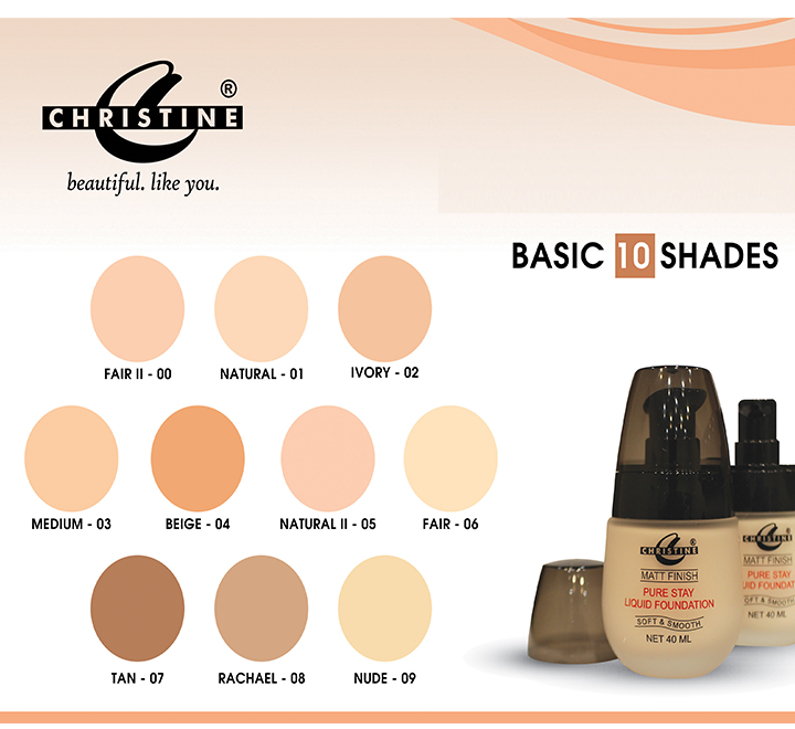 Christine Liquid Foundation Matte Finish 40 ML