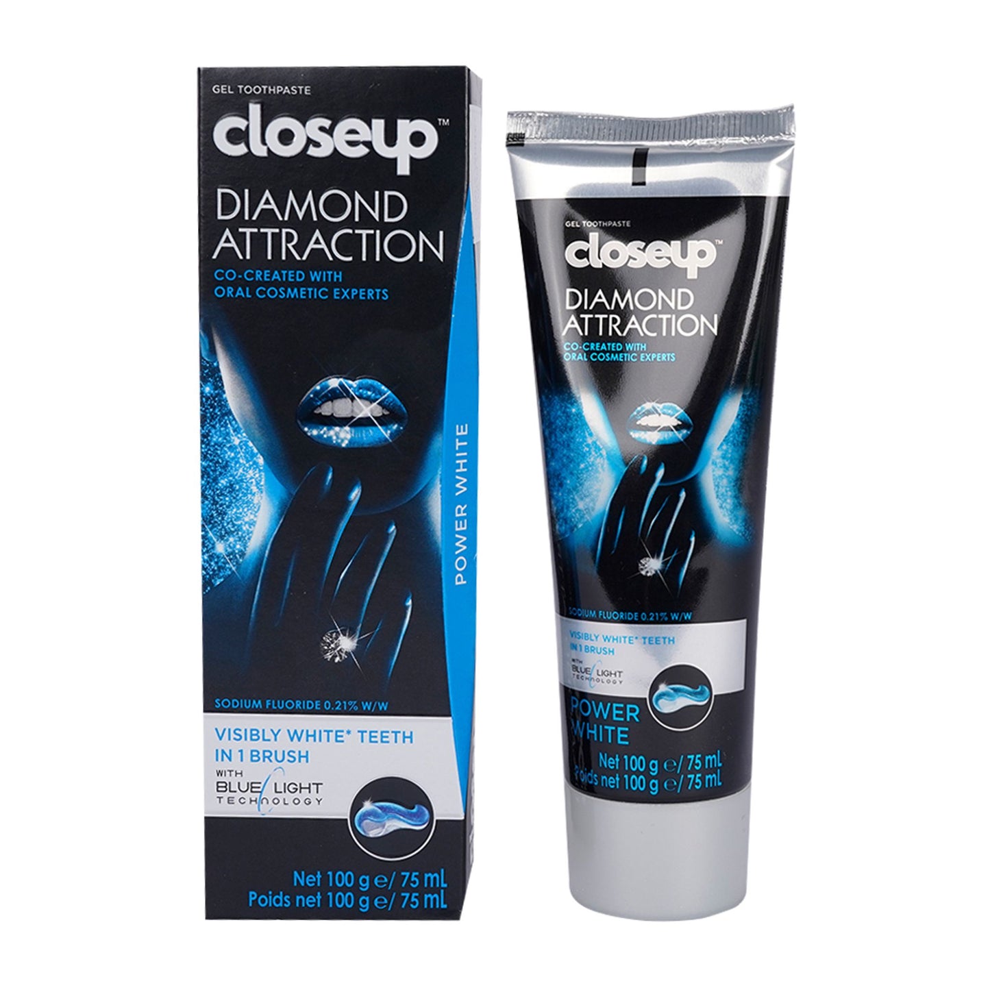 Closeup Diamond Attraction Visibly White Teeth Gel