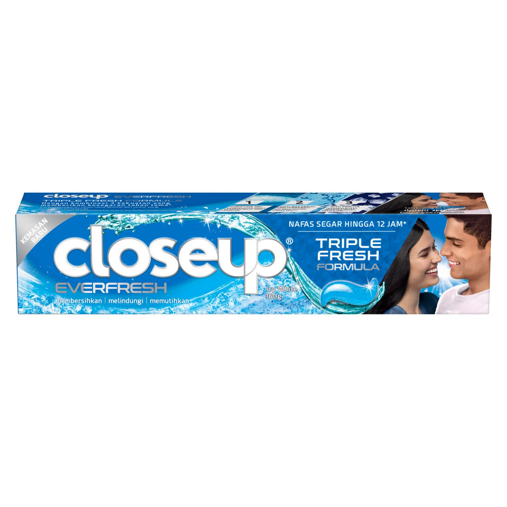 Closeup EverFresh Triple Fresh Formula Icy White Toothpaste 160 GM
