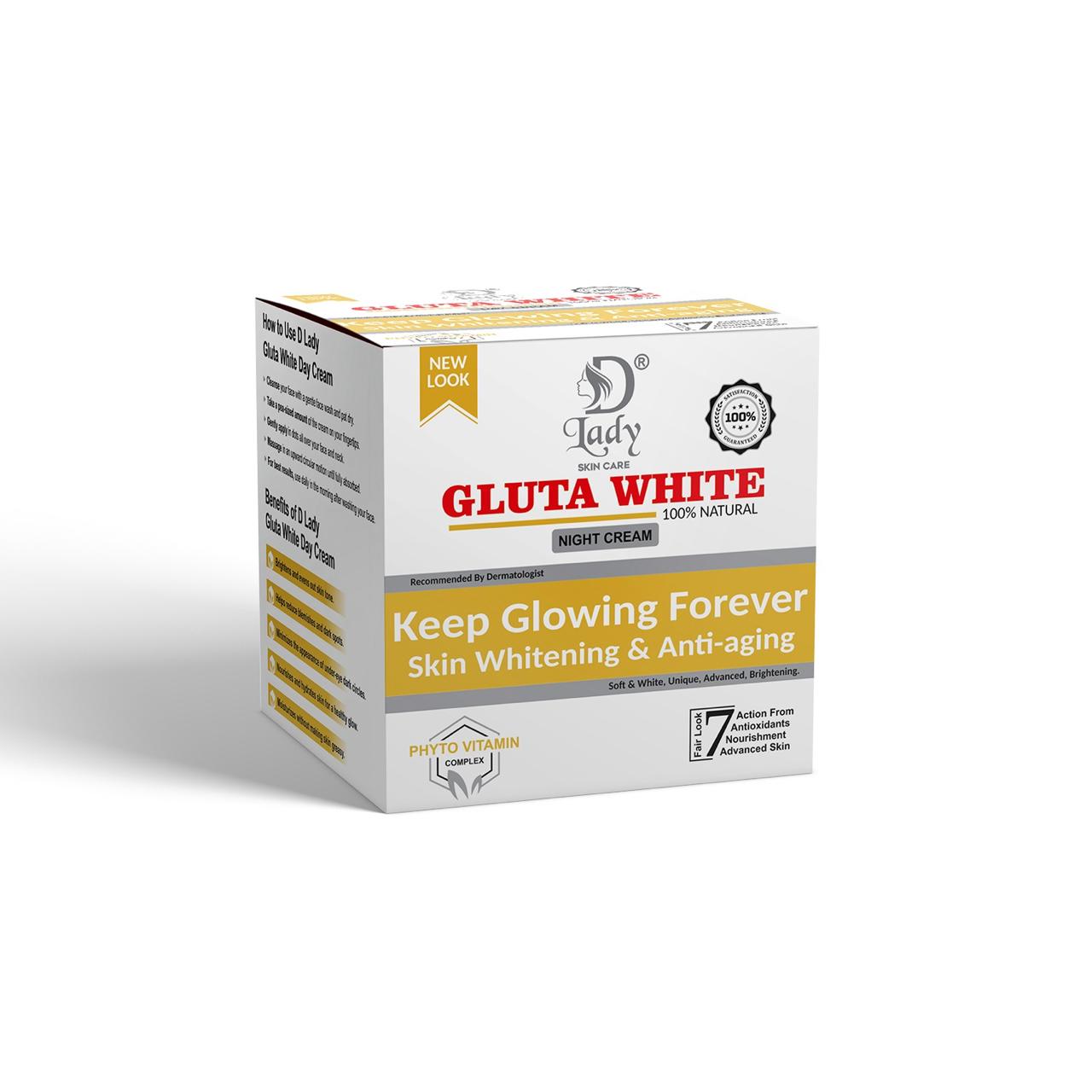 D Lady Gluta White Face Whitening & Brightening Night Cream