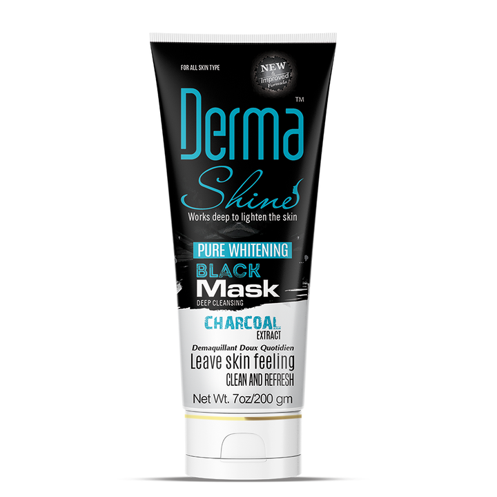 Derma Shine Pure Whitening Charcoal Black Mask 200 GM