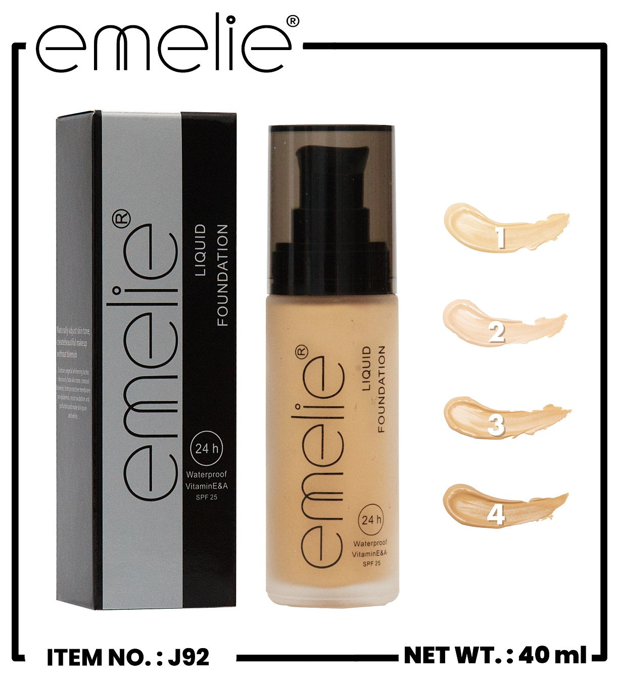 Emelie Liquid Foundation 40 ML