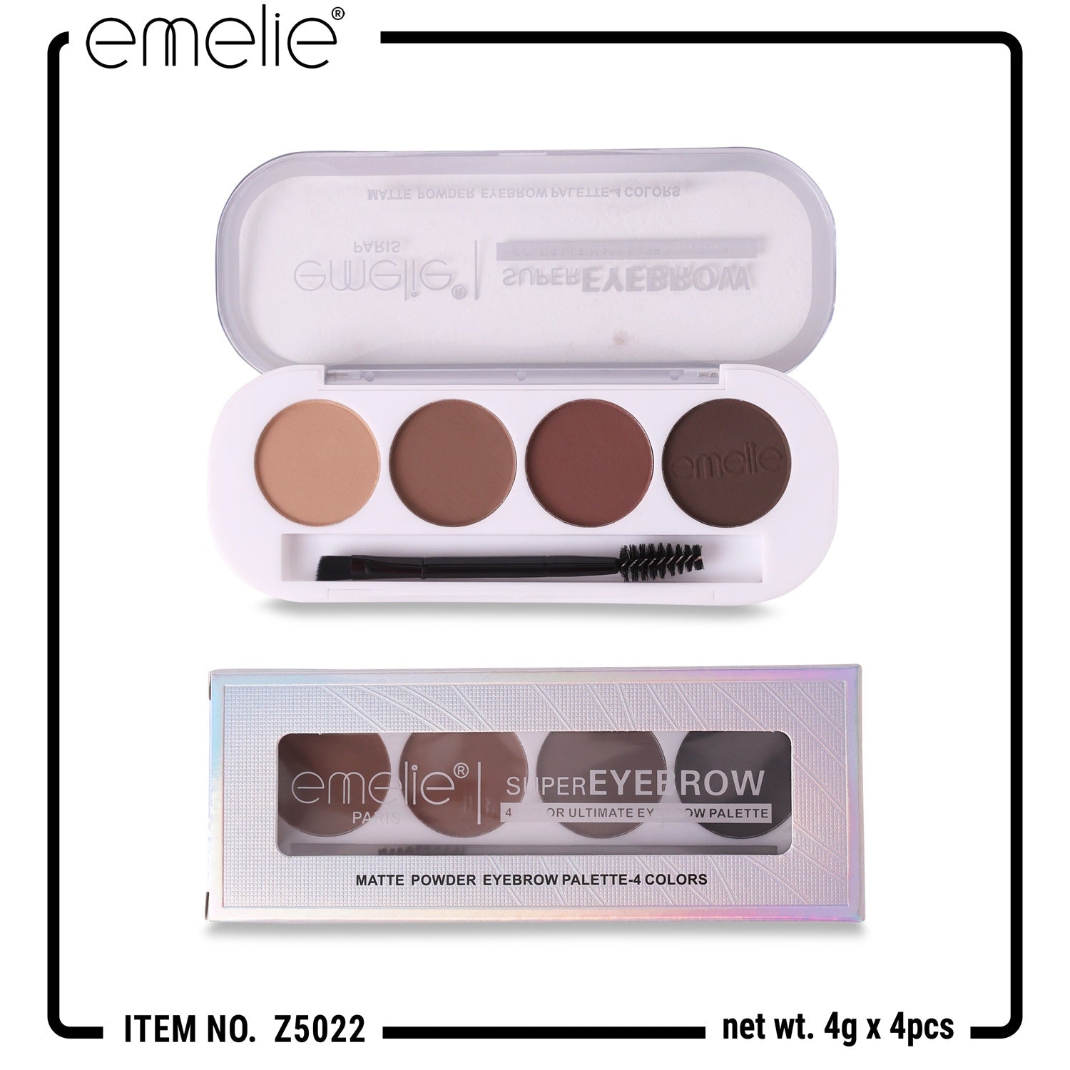 Emelie SuperEyebrow 4 Color Ultimate Eyebrow Palette