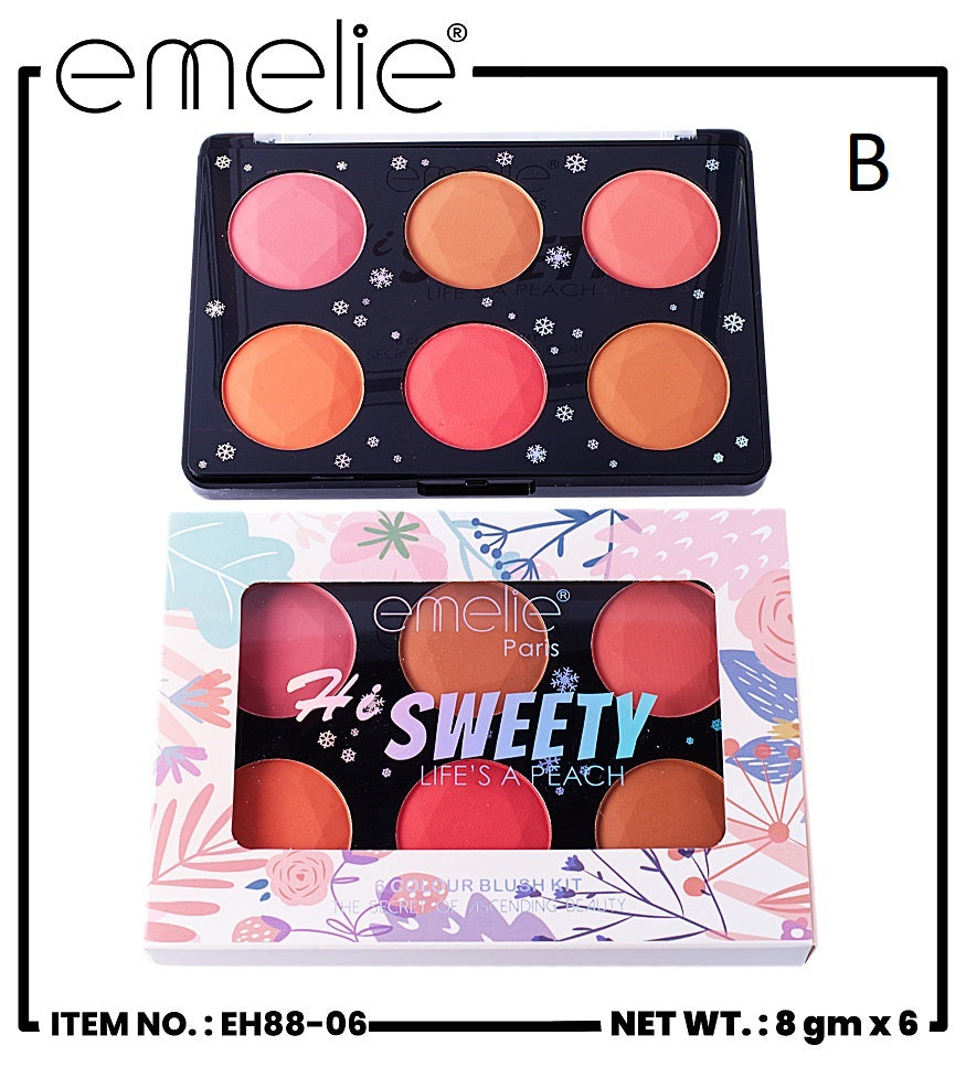 Emelie Hi Sweety 6 Colour Blush Kit