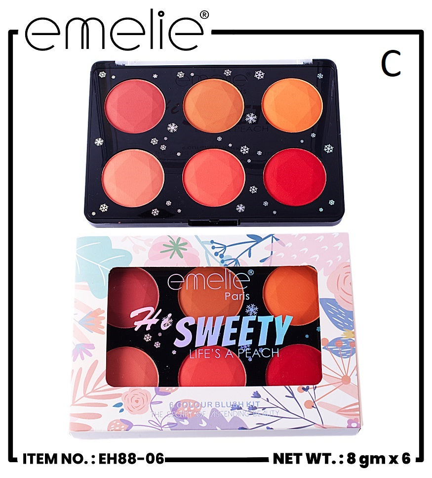 Emelie Hi Sweety 6 Colour Blush Kit