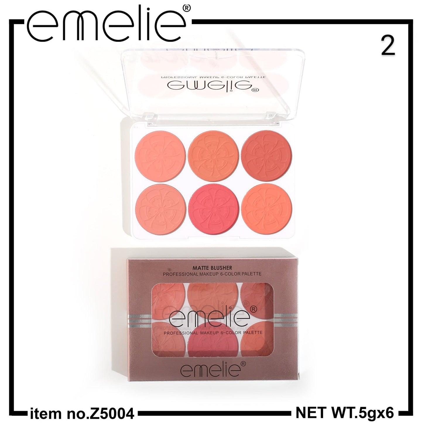 Emelie Matte Blusher 6 Color Pallete