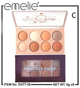 Emelie Princess Diary 8 Color Blusher & Eyeshadow