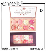 Emelie Princess Diary 8 Color Blusher & Eyeshadow