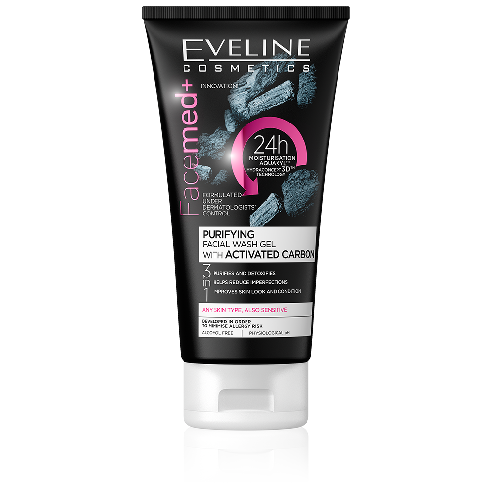 Eveline Facemed Purifying Facial Wash Gel with Activated Carbon 150 ML