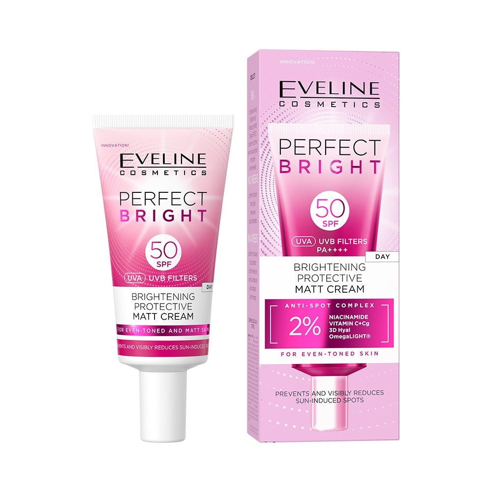 Eveline Perfect Bright Brightening Protective Matt Cream Sunblock SPF 50 30 ML