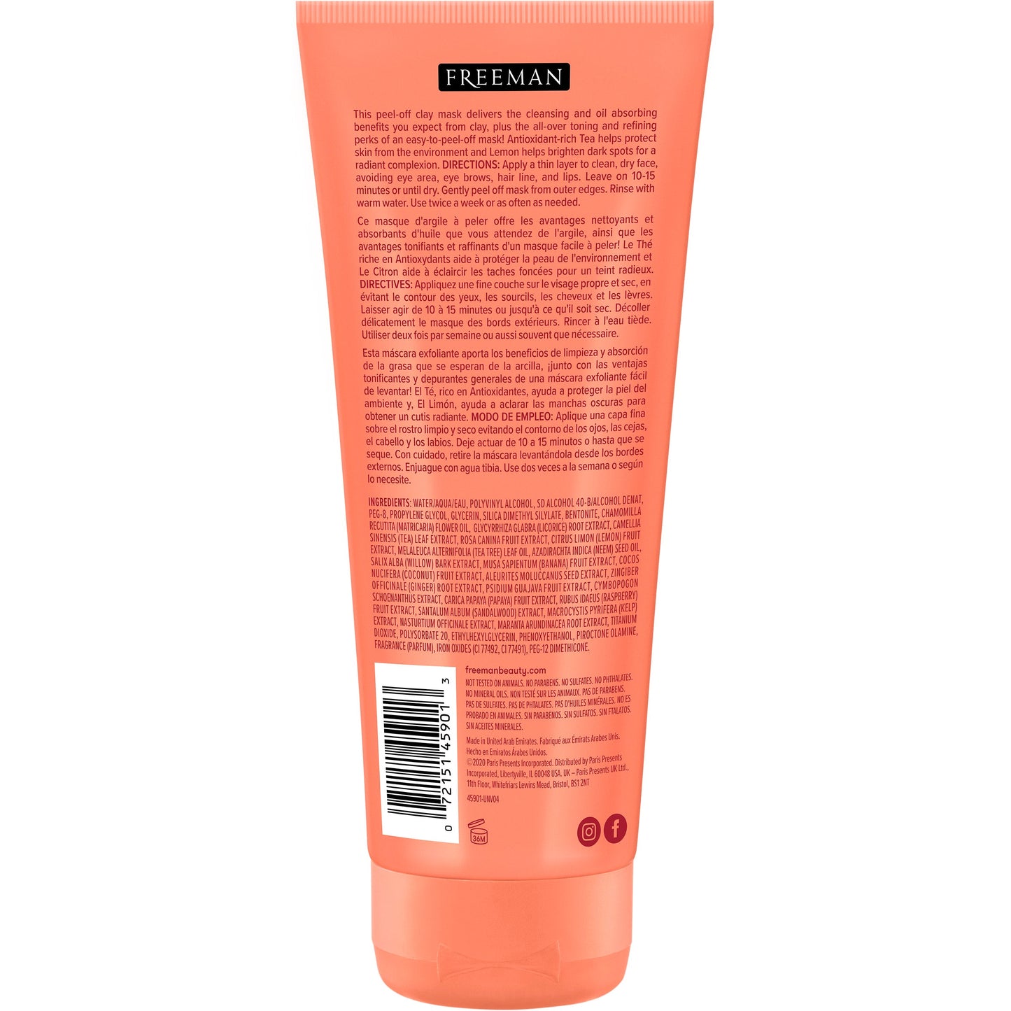 Freeman Sweet Tea + Lemon Peel Away Clay Mask 175 ML