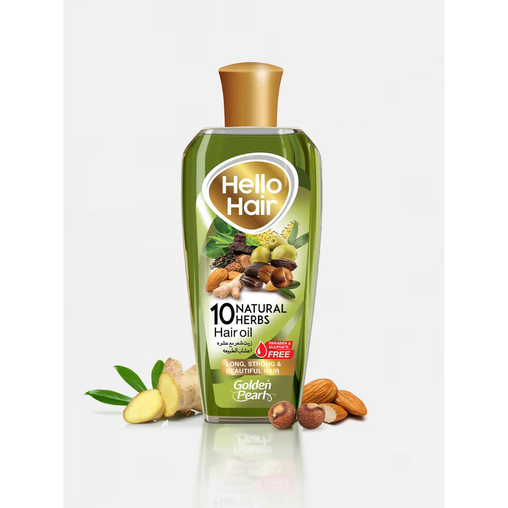 Golden Pearl Hello Hair 10 Natural Herbs Hair Oil 200 ML