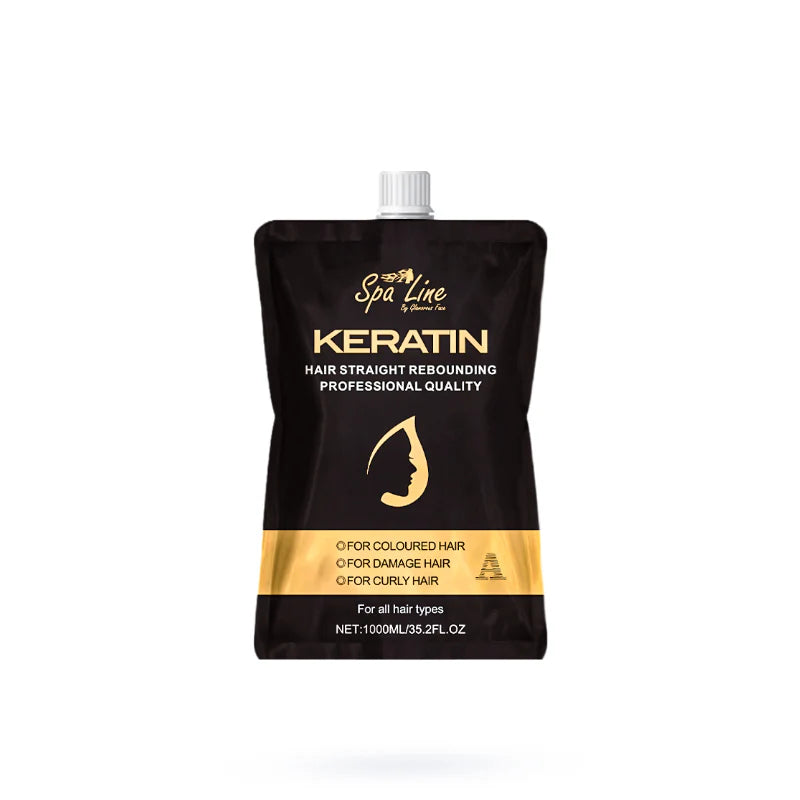 Spa Line Keratin Professional Hair Straight Rebounding – For Colored, Damaged, and Curly Hair 1000 ML