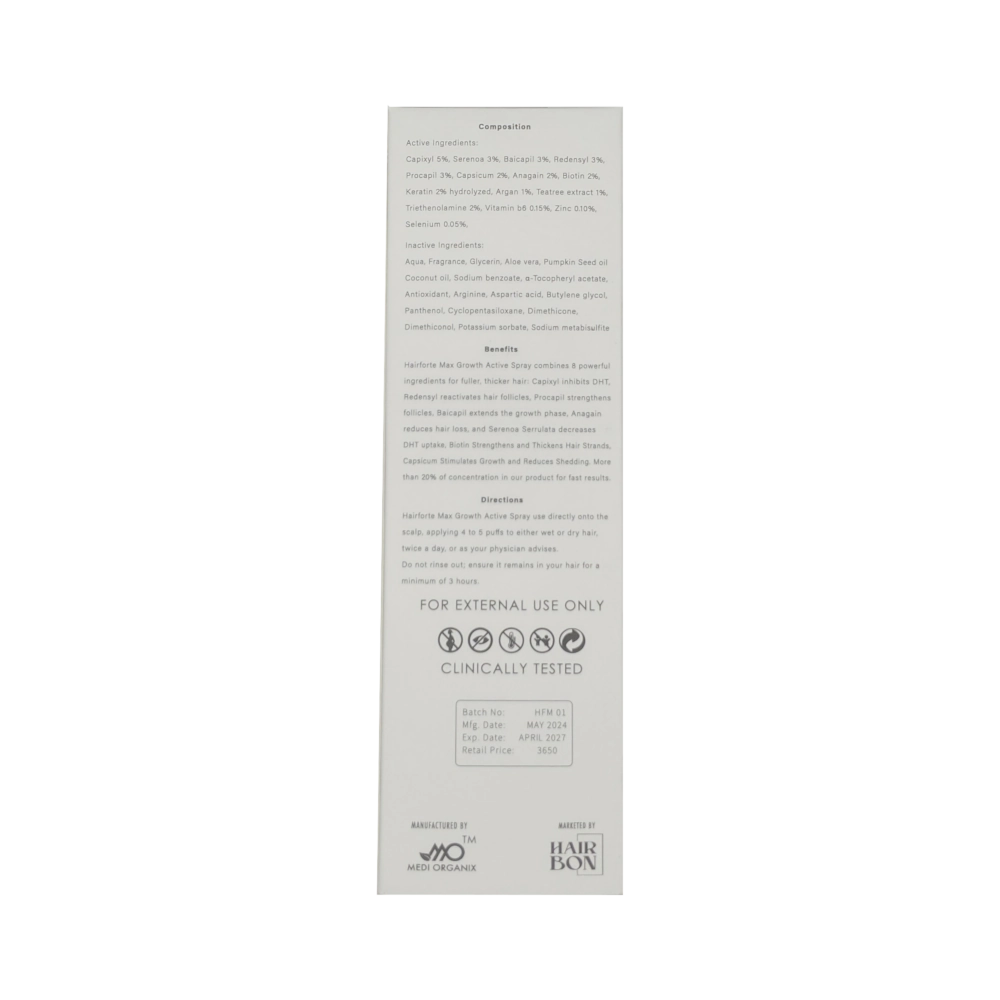 HairForte Max Growth Active Spray (Procapil 3%) 100 ML – Rozzana.pk