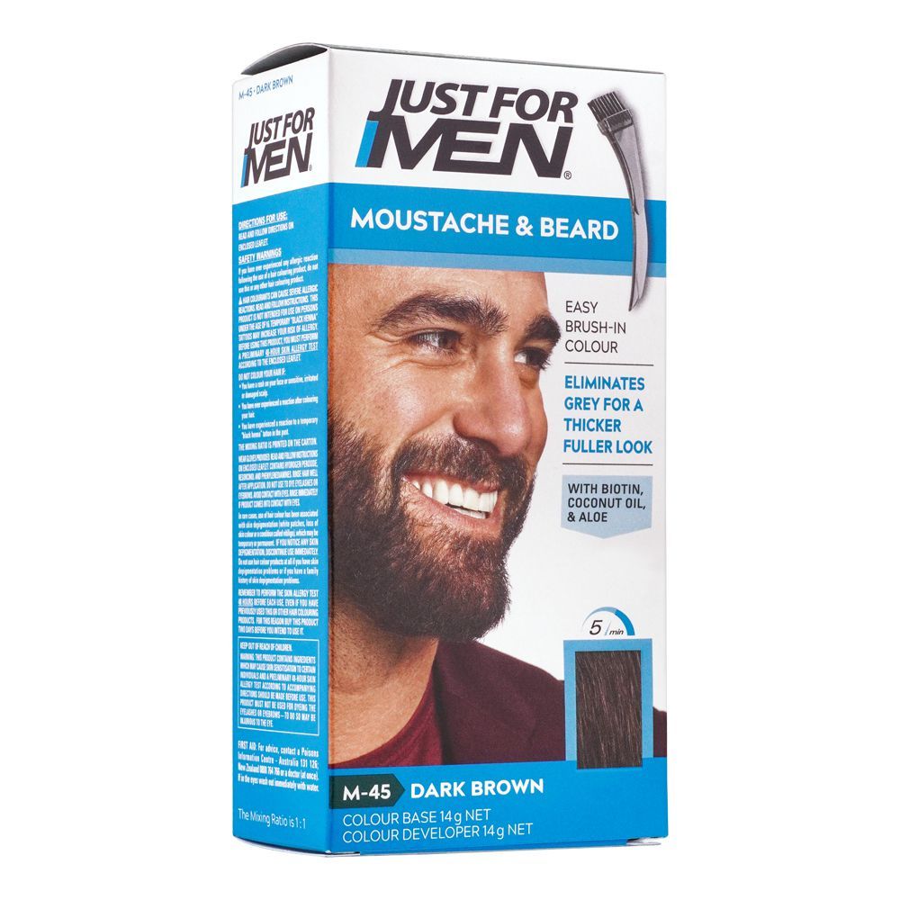 Just For Men Brush-In Color Mustache & Beard Gel Dark Brown M-45