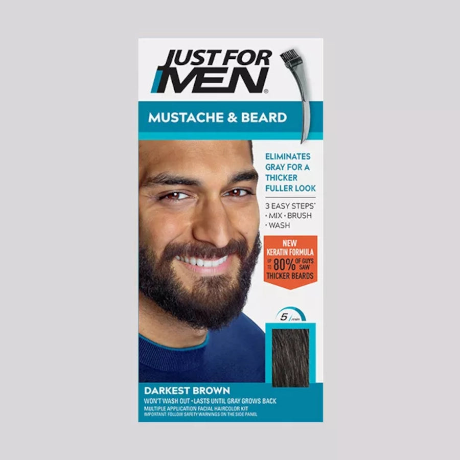 Just For Men Brush-In Color Mustache & Beard Gel Darkest Brown M-50