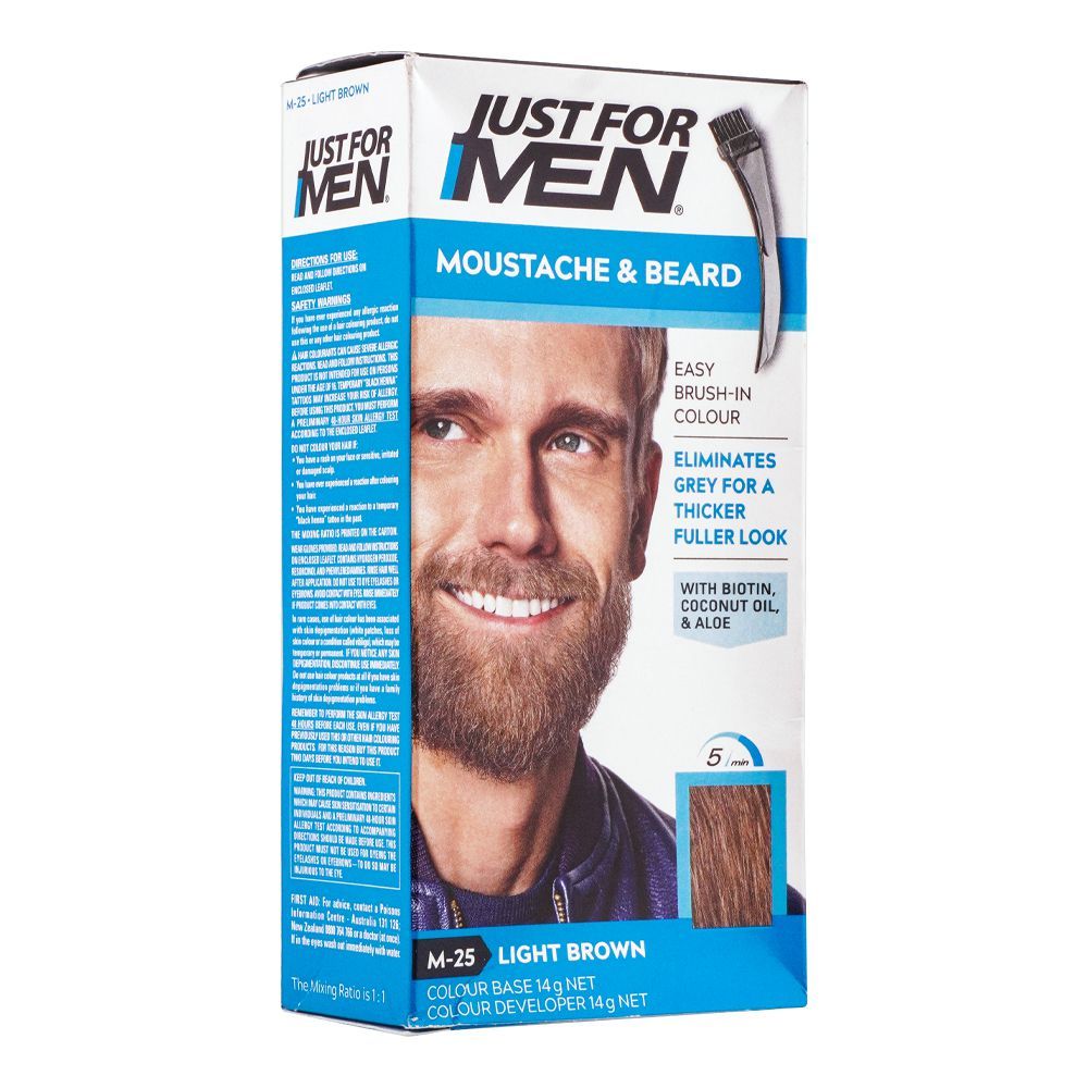 Just For Men Brush-In Color Mustache & Beard Gel Light Brown M-25